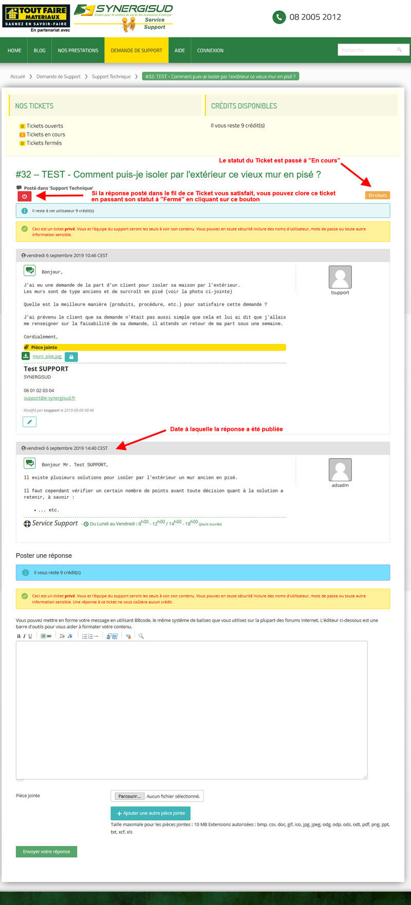 Détail de la réponse